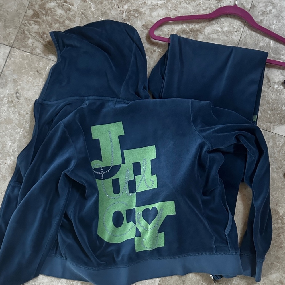 juicy couture tracksuit XL top L bottom navy